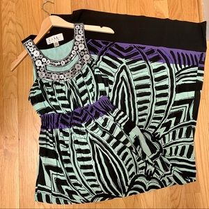 Nicole Miller Embroidered Silk Maxi Dress, size 6